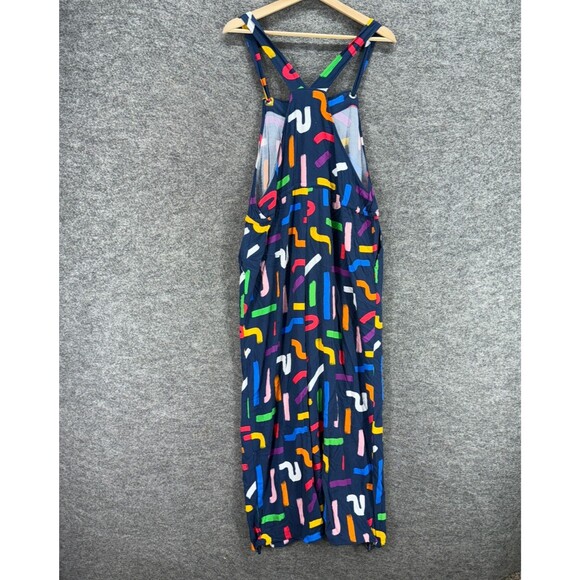 Takepride Jumpsuit Women M Medium Blue Geometric Sleeveless Straight Rayon - Picture 2 of 6